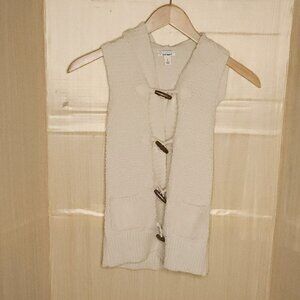 Old Navy Tan Hooded Long Cardigan Vest With Toggles Large